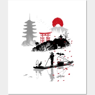 Japanese fisherman Posters and Art